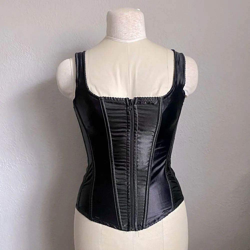 Victorian Black Zip Up Corset Size 34 inch